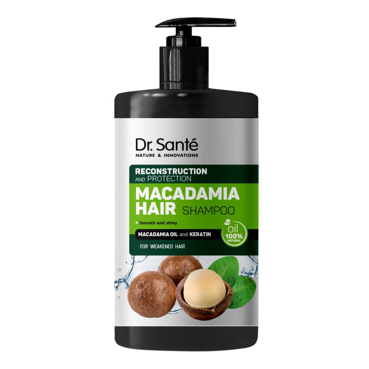 Dr. Sante Macadamia Hair Szampon do włosów osłabionych z olejem makadamia i keratyną 1000ml