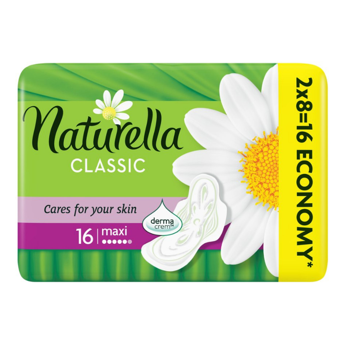 Naturella CLASSIC MAXI CAMOMILE PODPASKI ZE SKRZYDEŁKAMI X16