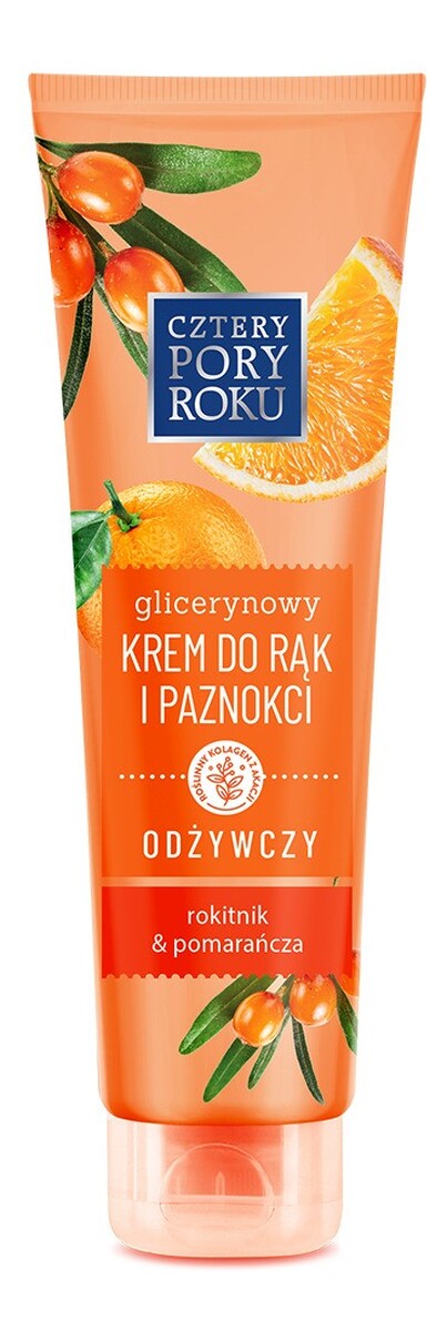 Krem glicerynowy do rąk i paznokci odżywczy z olejem z rokitnika i sokiem z pomarańczy
