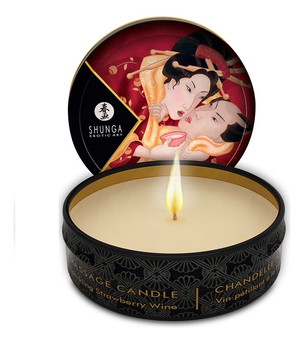 Excitation massage candle świeca do masażu sparkling strawberry wine