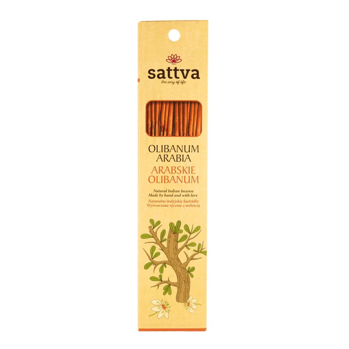 Sattva Natural indian incense naturalne indyjskie kadzidełko olibanum arabia 15szt