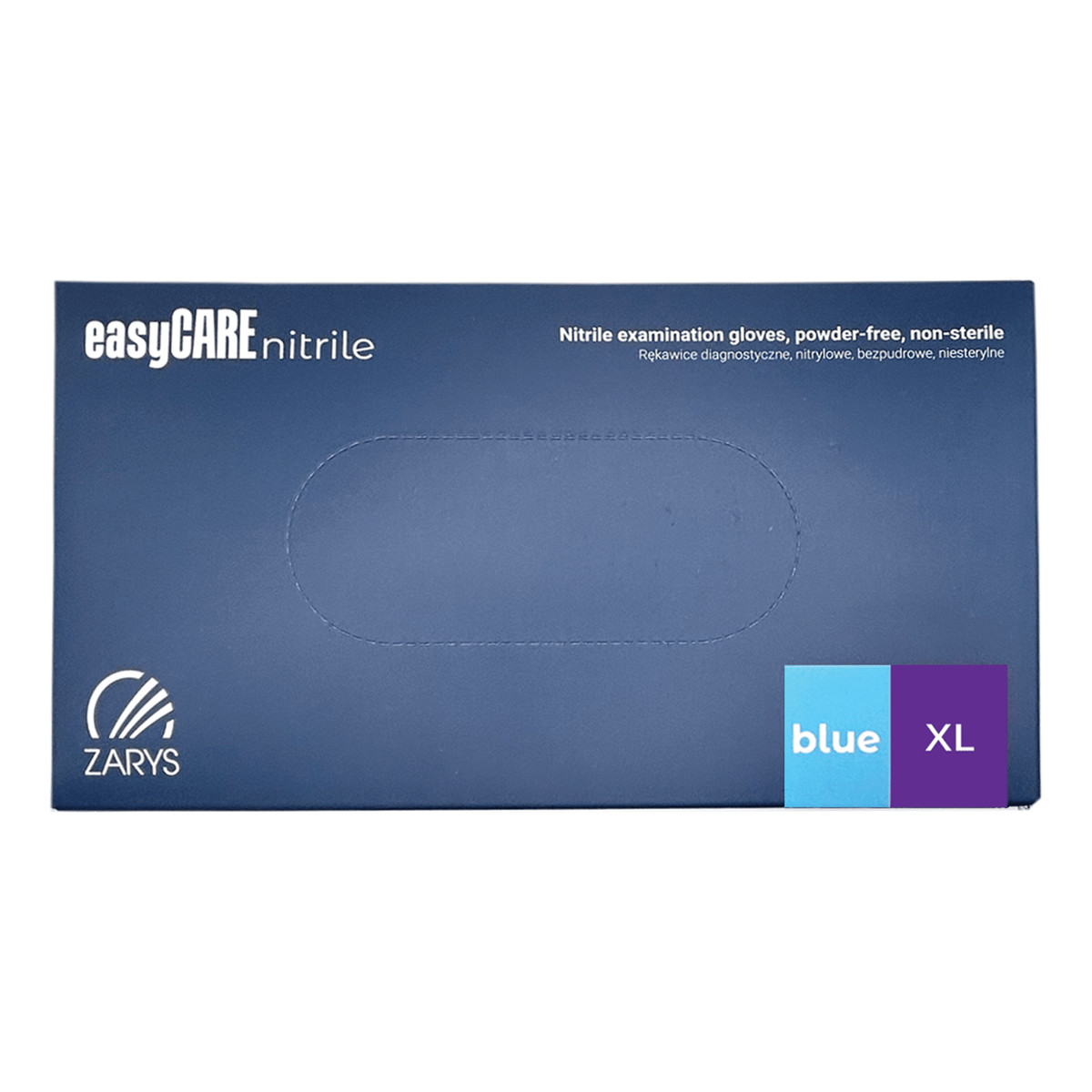 Zarys EasyCare Nitrile Rękawice diagnostyczne Nitrylowe Bezpudrowe Niesterylne niebieskie XL 100szt.