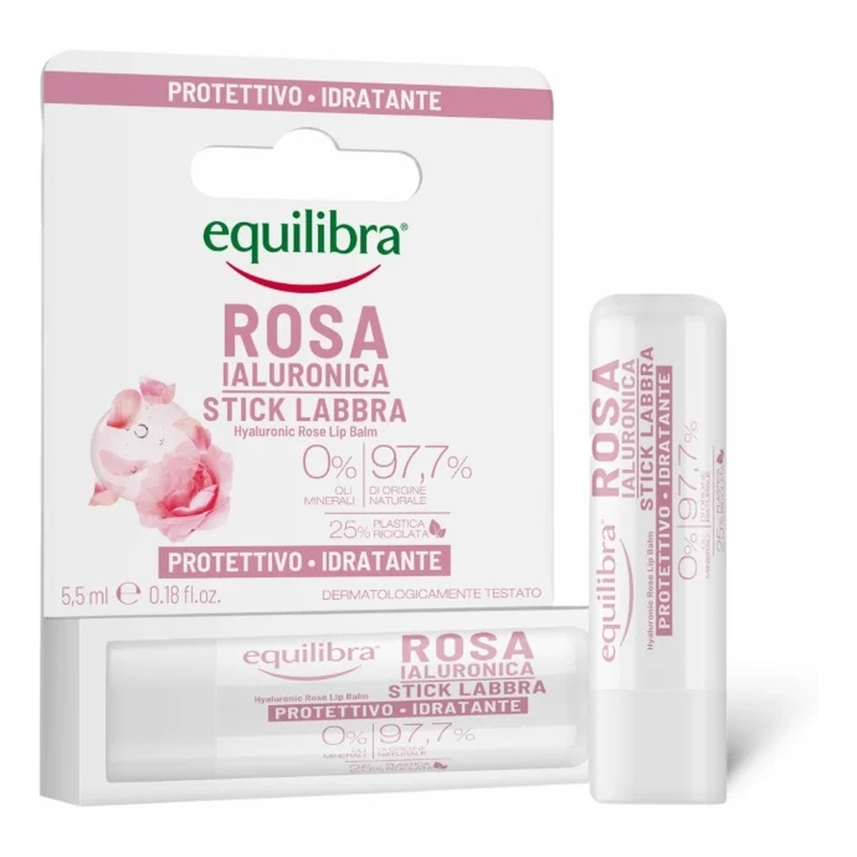 Equilibra Rosa różany Balsam do ust z kwasem hialuronowym 5.5ml