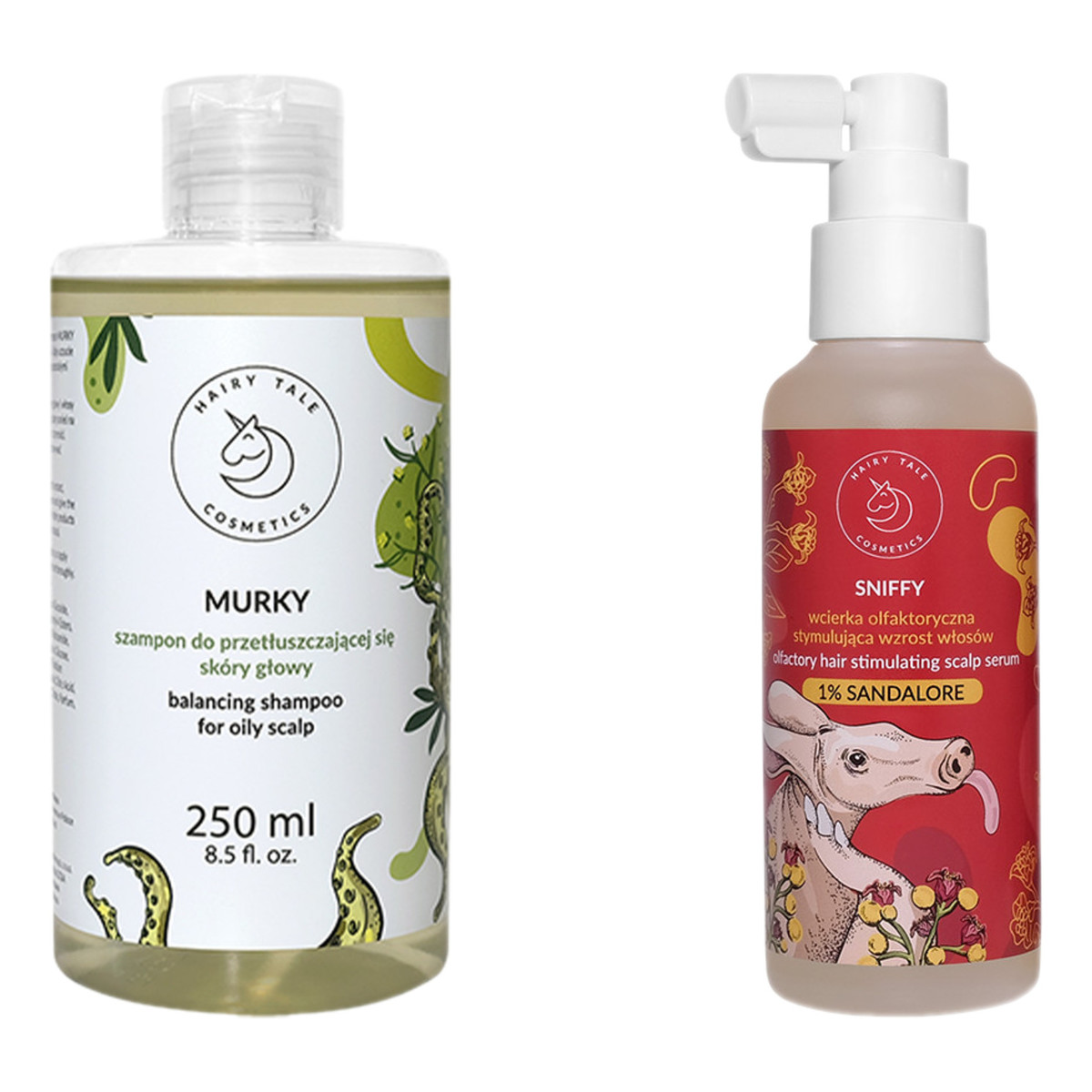 Hairy Tale Sniffy Wcierka olfaktoryczna stymulująca wzrost włosów 1% Sandalore 120ml + Murky Szampon 250ml