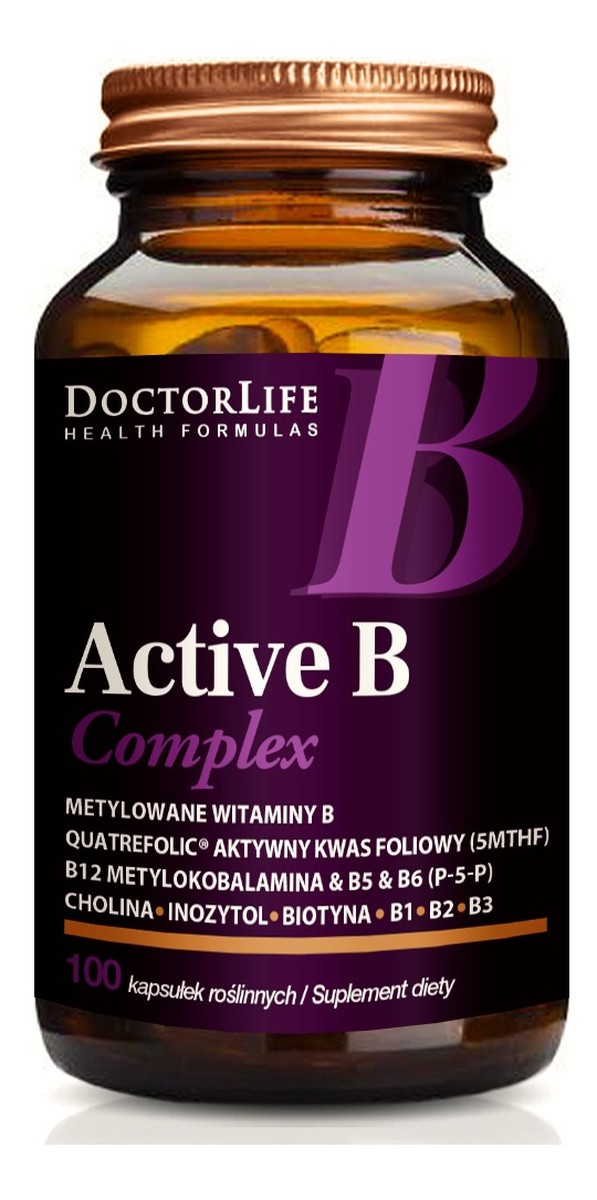 Active b complex optymalny kompleks witamin b suplement diety 100 kapsułek