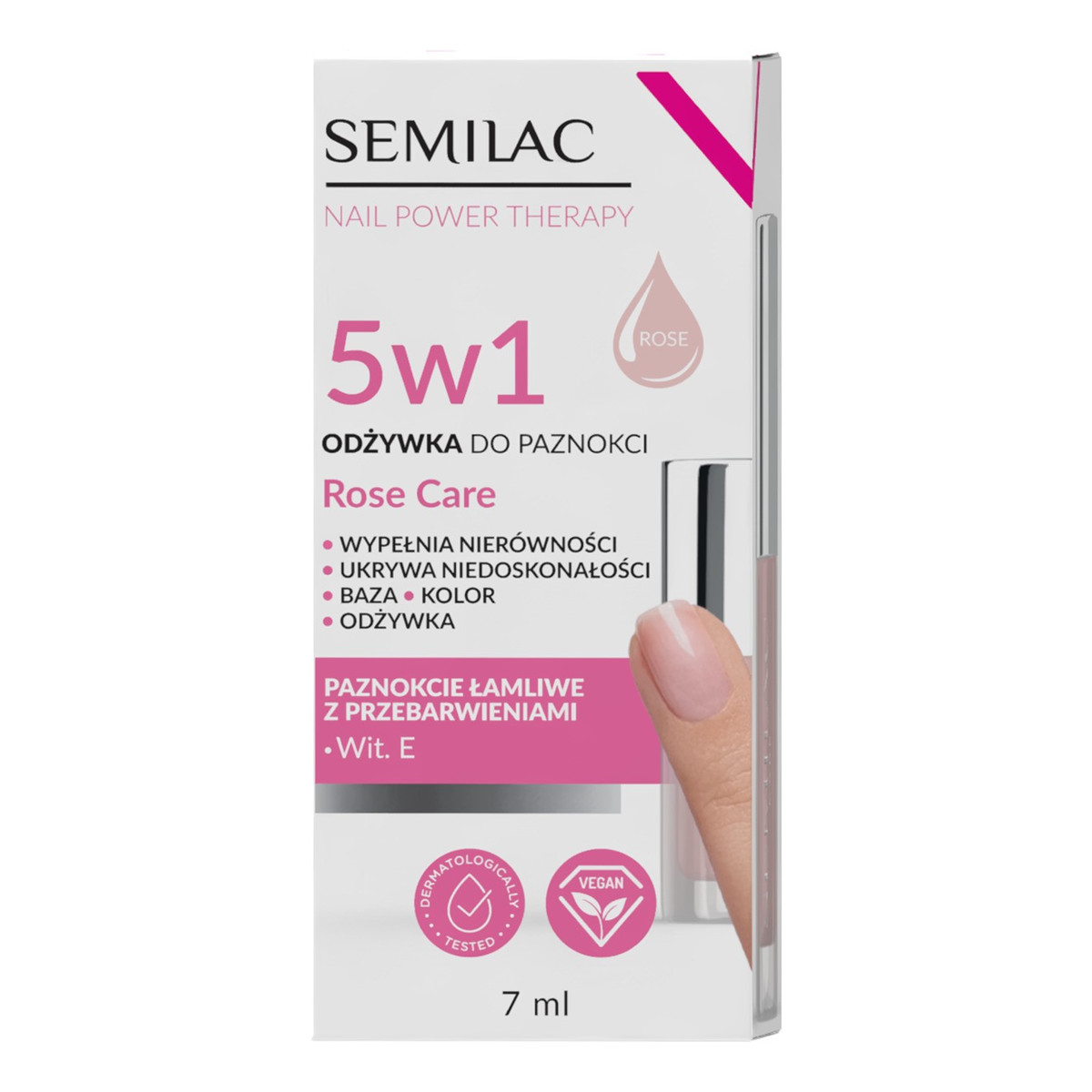 Semilac Odżywka do paznokci nail power therapy 5w1 rose care 7ml