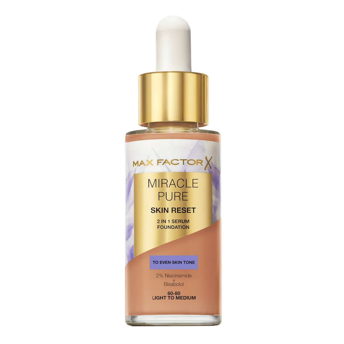 Max Factor Miracle Pure 2w1 Skin Reset Pielęgnujący podkład z serum o wegańskiej formule 30ml