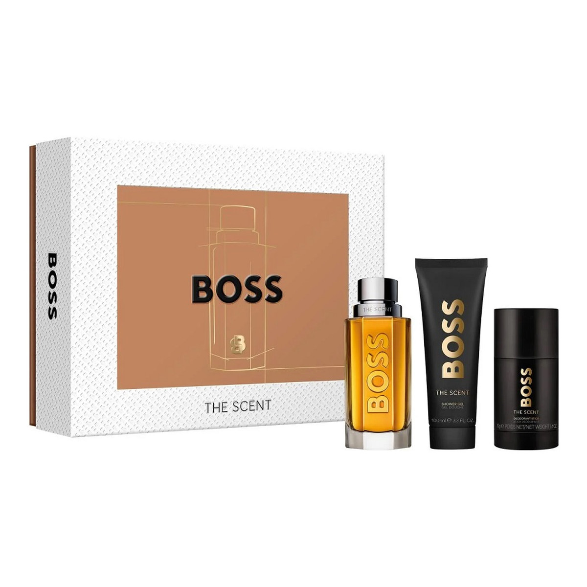 Hugo Boss Boss The Scent For Him zestaw woda toaletowa spray 100ml + żel pod prysznic 100ml + dezodorant sztyft 70g