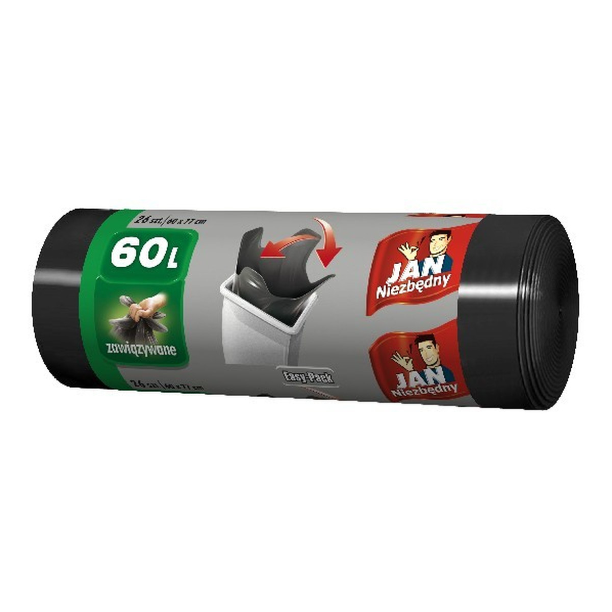 Jan Niezbędny Worki na śmieci HD czarne 60l 26szt