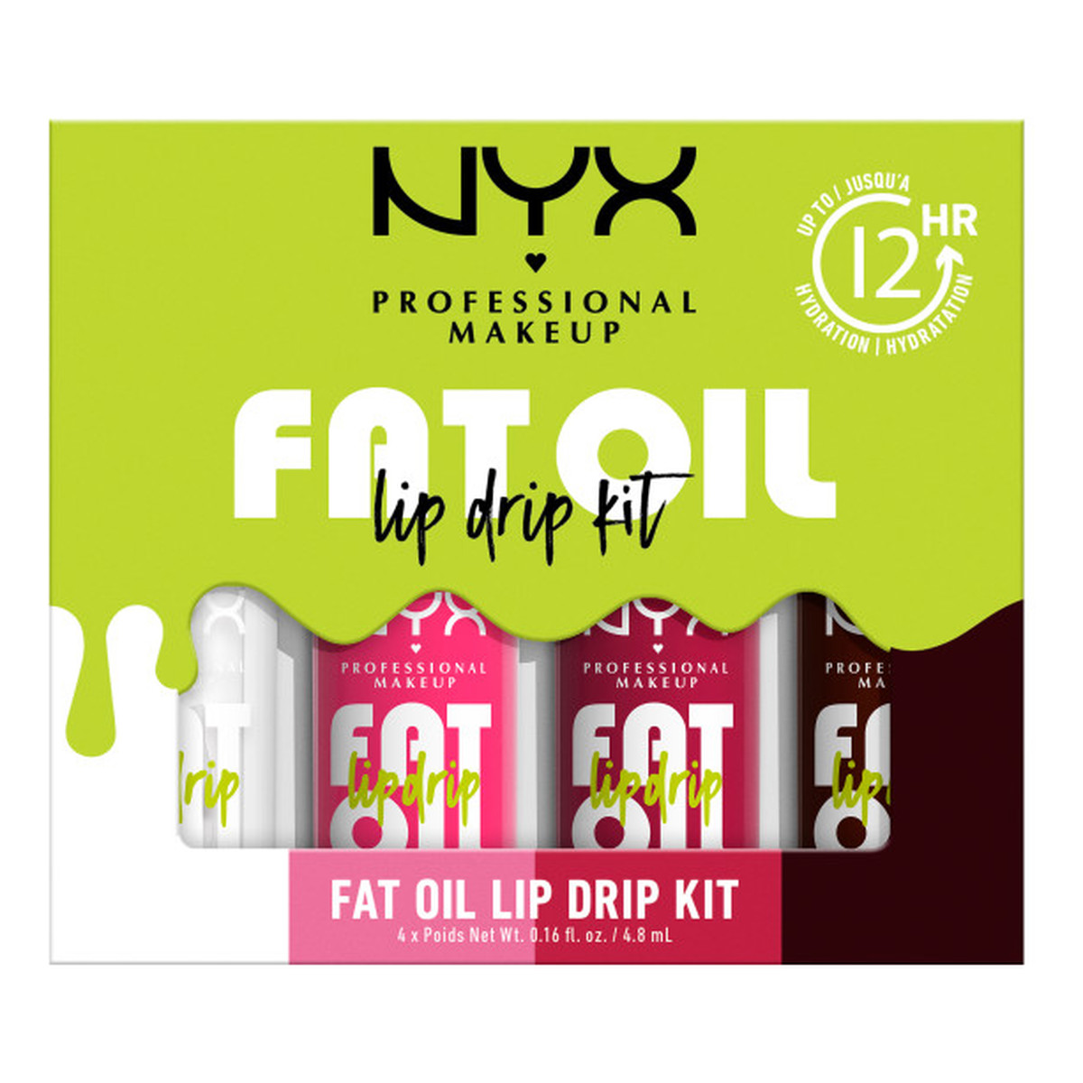 NYX Professional MakeUp Fat Oil Lip Drip Kit Zestaw olejków do ust 4x4.8ml 19.2ml