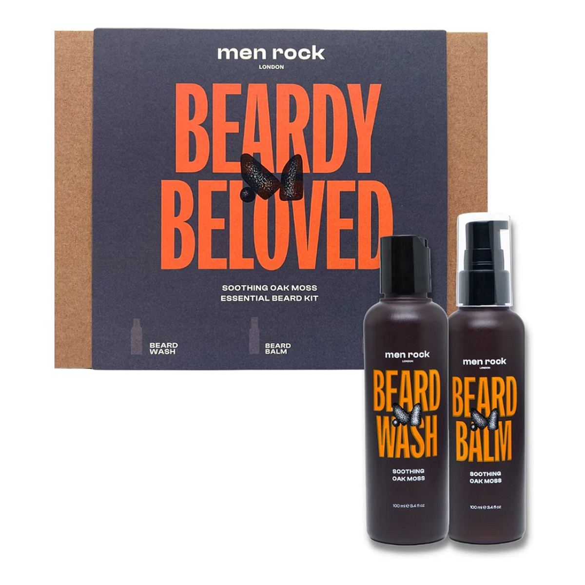 Menrock Beardy Beloved Soothing Oak Moss Zestaw szampon do brody 100ml + balsam do brody 100ml