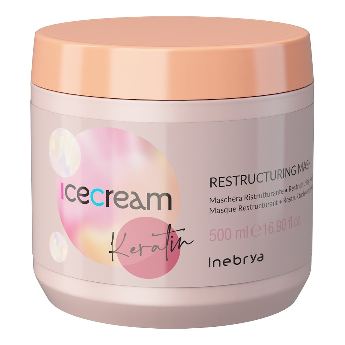 Inebrya Ice cream keratin keratynowa maska restrukturyzująca do włosów 500ml