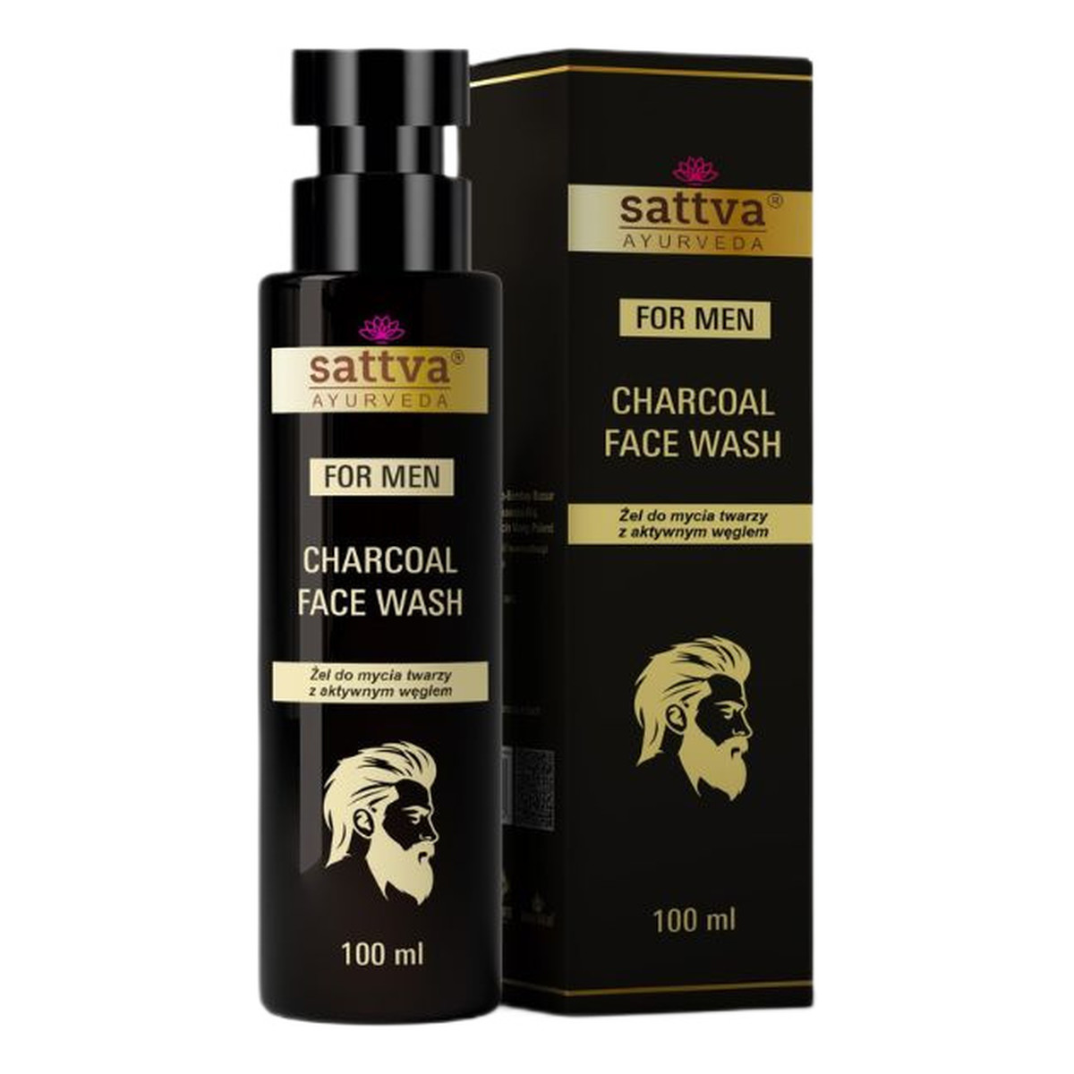Sattva Ayurveda Żel do mycia twarzy z aktywnym węglem 100ml