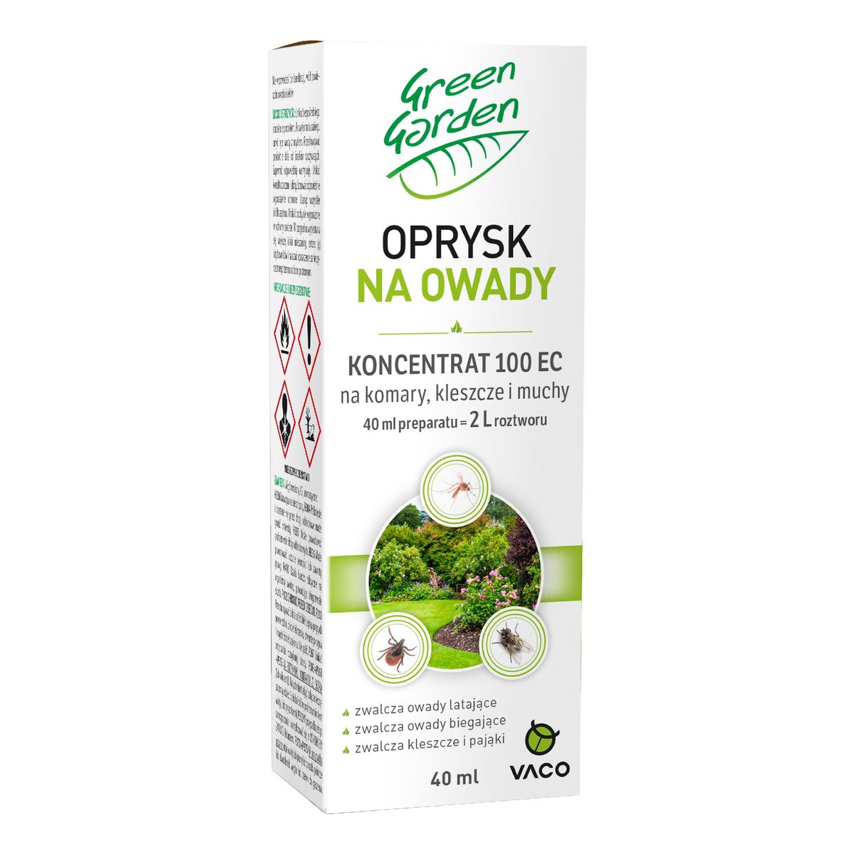 Vaco Green garden oprysk na owady (komary,kleszcze i muchy)-koncentrat 100 ec 40ml