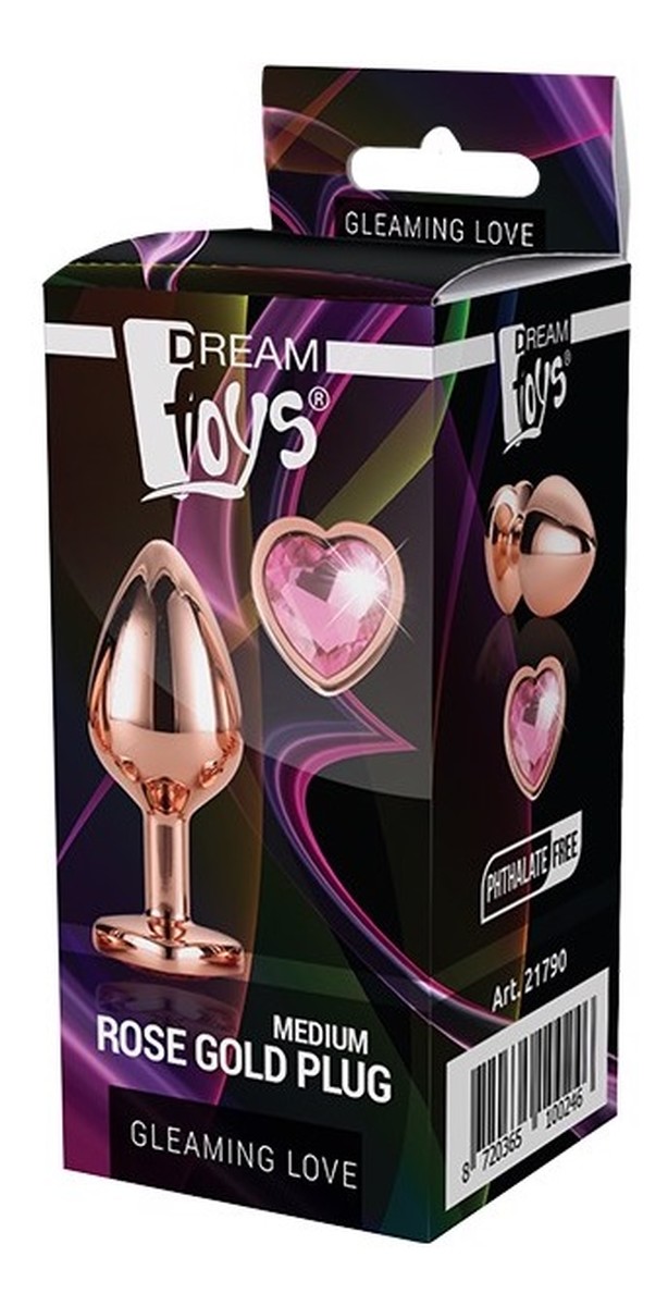 Gleaming love rose gold plug korek analny medium