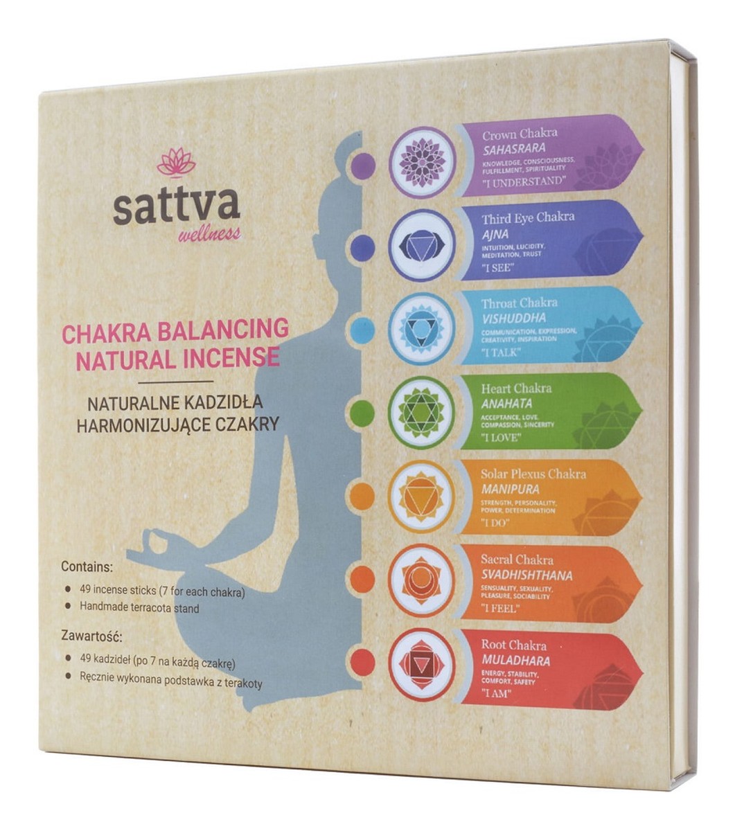 Chakra balancing natural incense naturalne kadzidła harmonizujące czakry 49szt