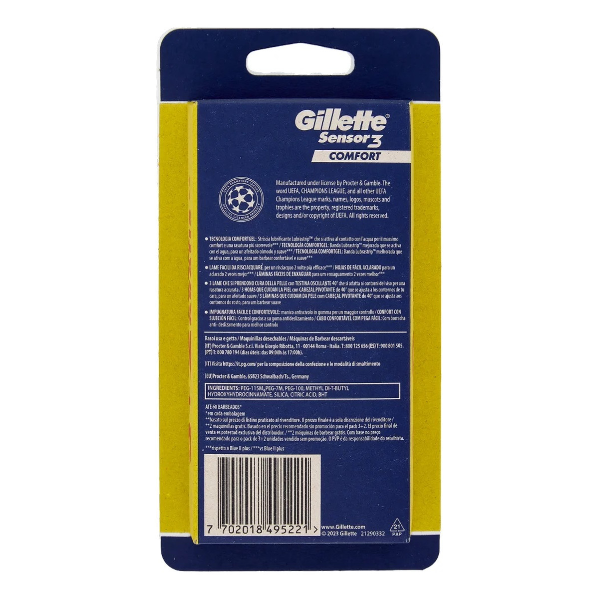 Gillette Sensor3 Comfort jednorazowe maszynki do golenia 5szt