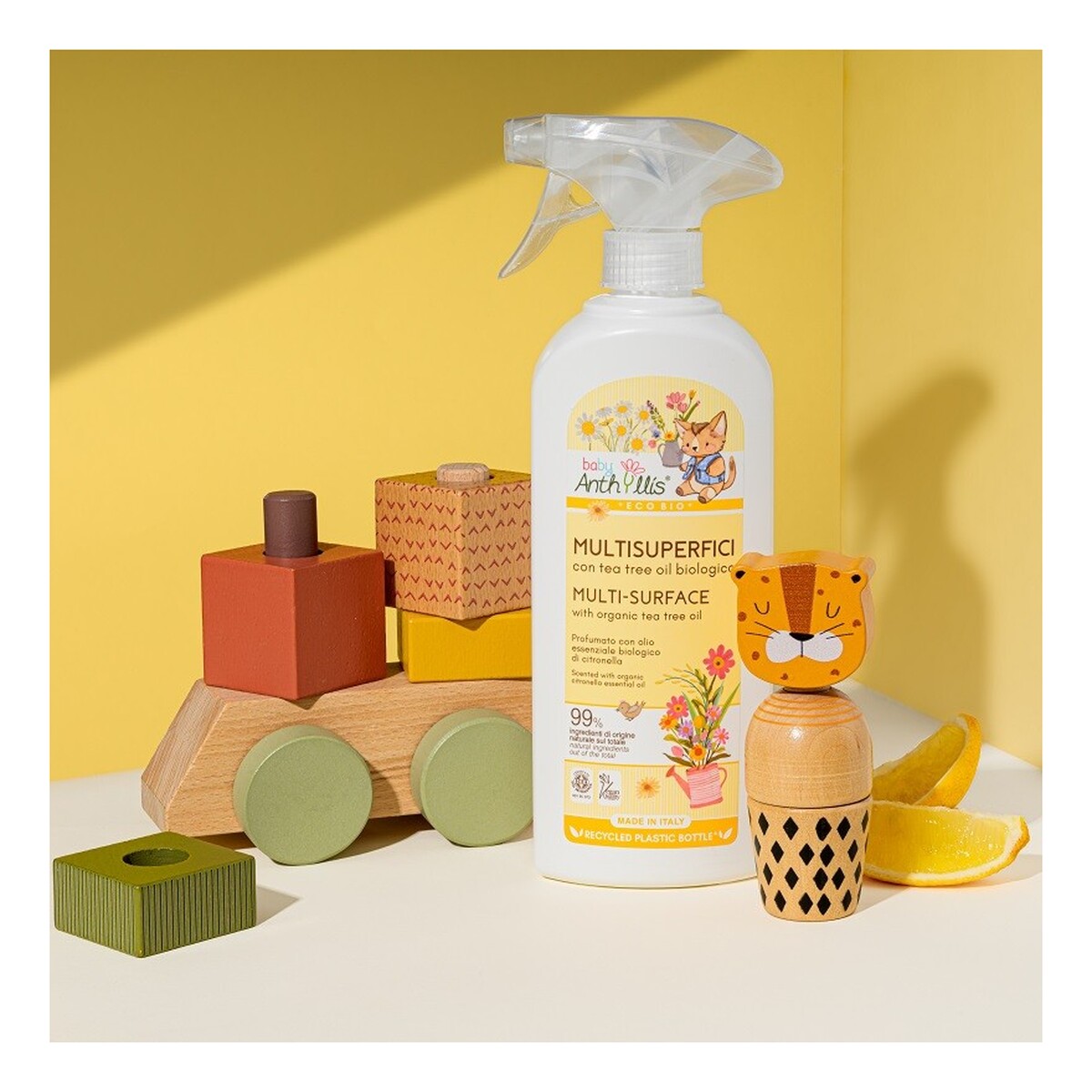 Anthyllis Baby Eko Spray do czyszczenia powierzchni mających kontakt z dzieckiem z olejkiem z drzewa herbacianego 500ml