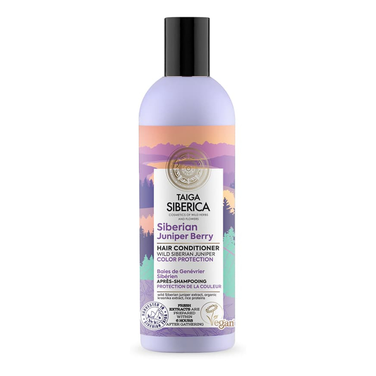 Natura Siberica Taiga siberica siberian juniper berry wegańska odżywka do włosów farbowanych z jagodami syberyjskiego jałowca ochrona koloru 270ml