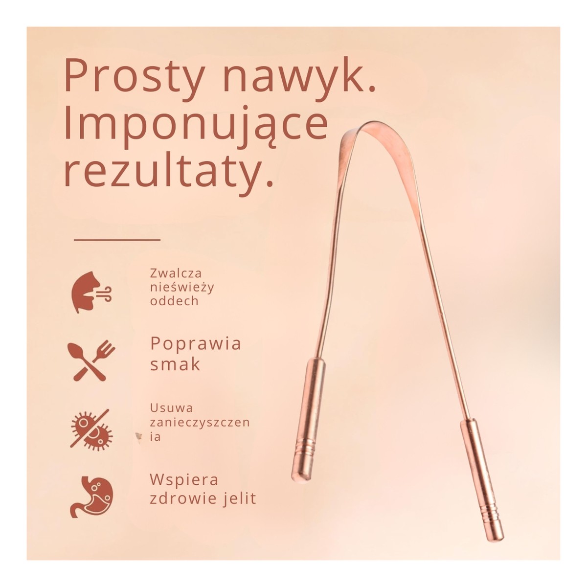 Sattva Skrobaczka do języka miedziana Czyścik premium ochrona jamy ustnej