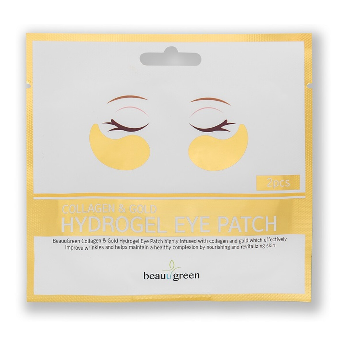 Beauugreen Collagen & gold hydrogel eye patch hydrożelowe płatki pod oczy z kolagenem i złotem 2szt.