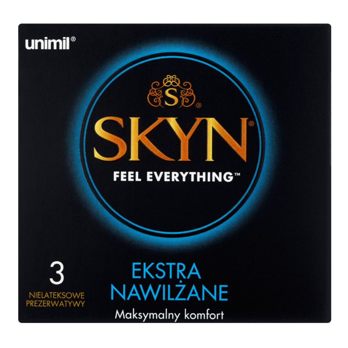Unimil Skyn Feel Everything Ekstra nawilżane Nielateksowe prezerwatywy 3szt
