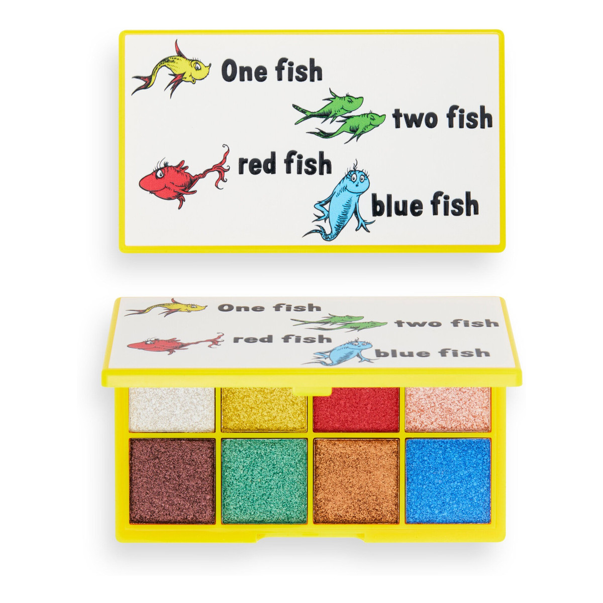 Makeup Revolution I Heart Revolution x Dr.Seuss Paleta cieni do powiek (8) One Fish Two Fish Red Fish Blue Fish 1szt