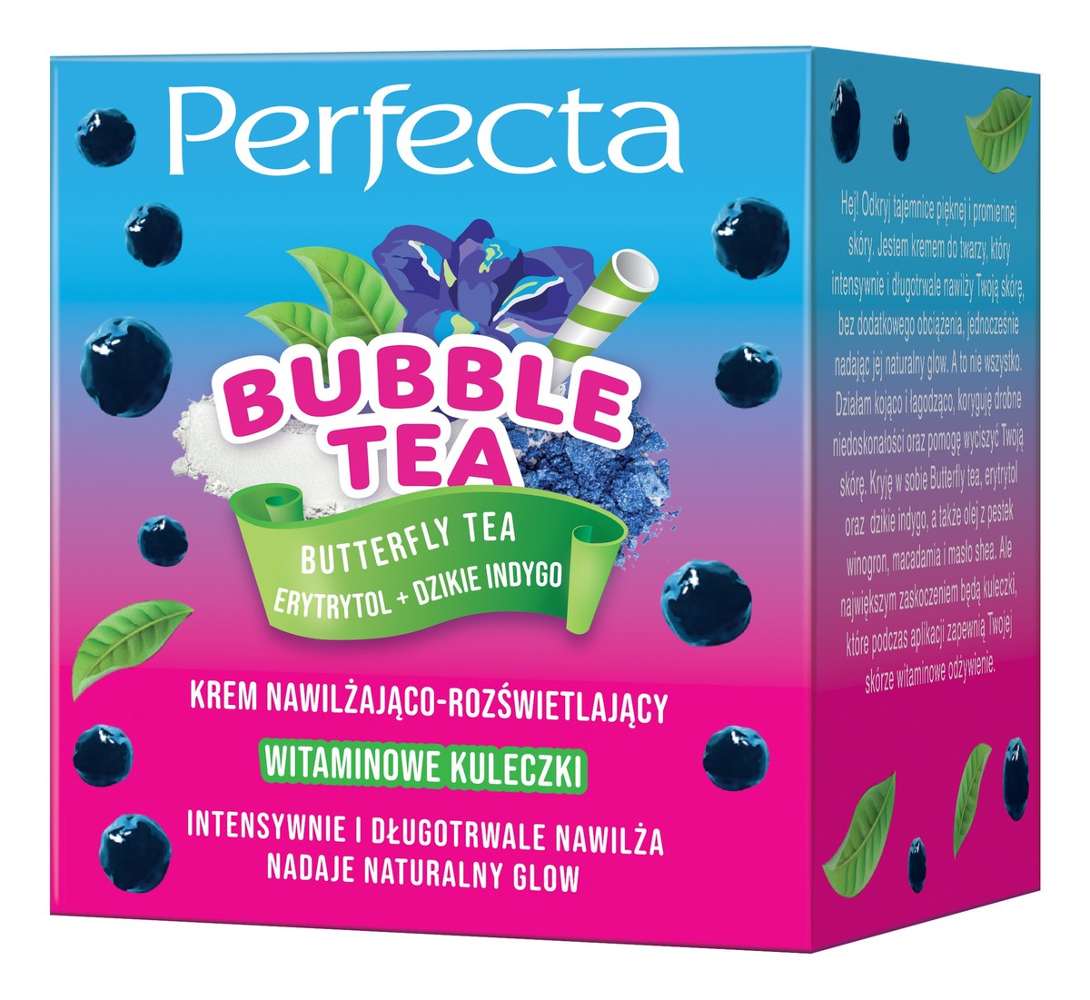 Krem do twarzy nawilżająco-rozświetlający butterfly tea, erytrytol + dzikie indygo 50 ml