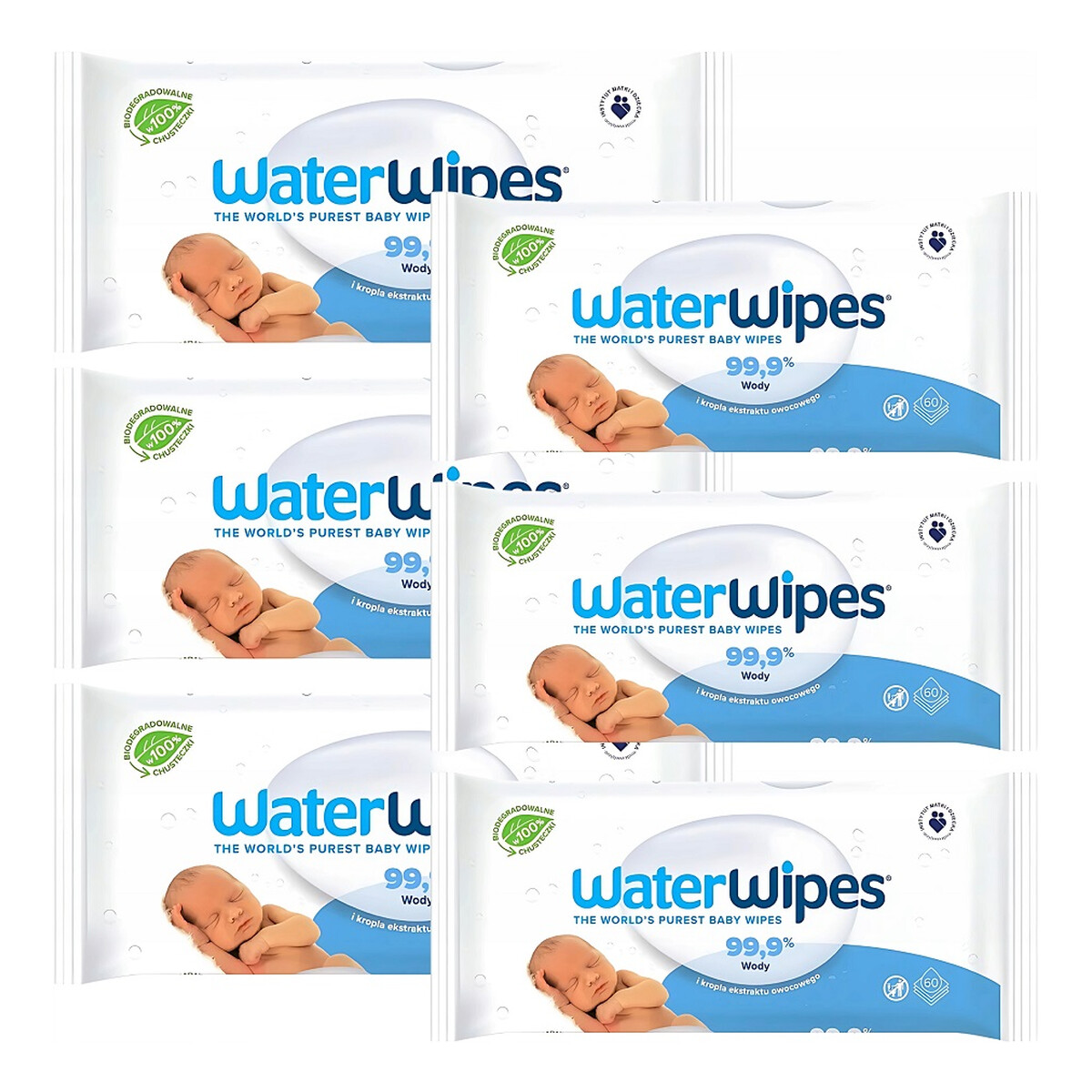 WaterWipes Bio chusteczki nawilżane dla dzieci 6×60szt