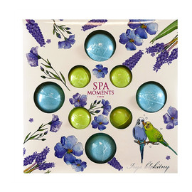 Zestaw musujących kul do kąpieli spa moments-irys błękitny 1op.