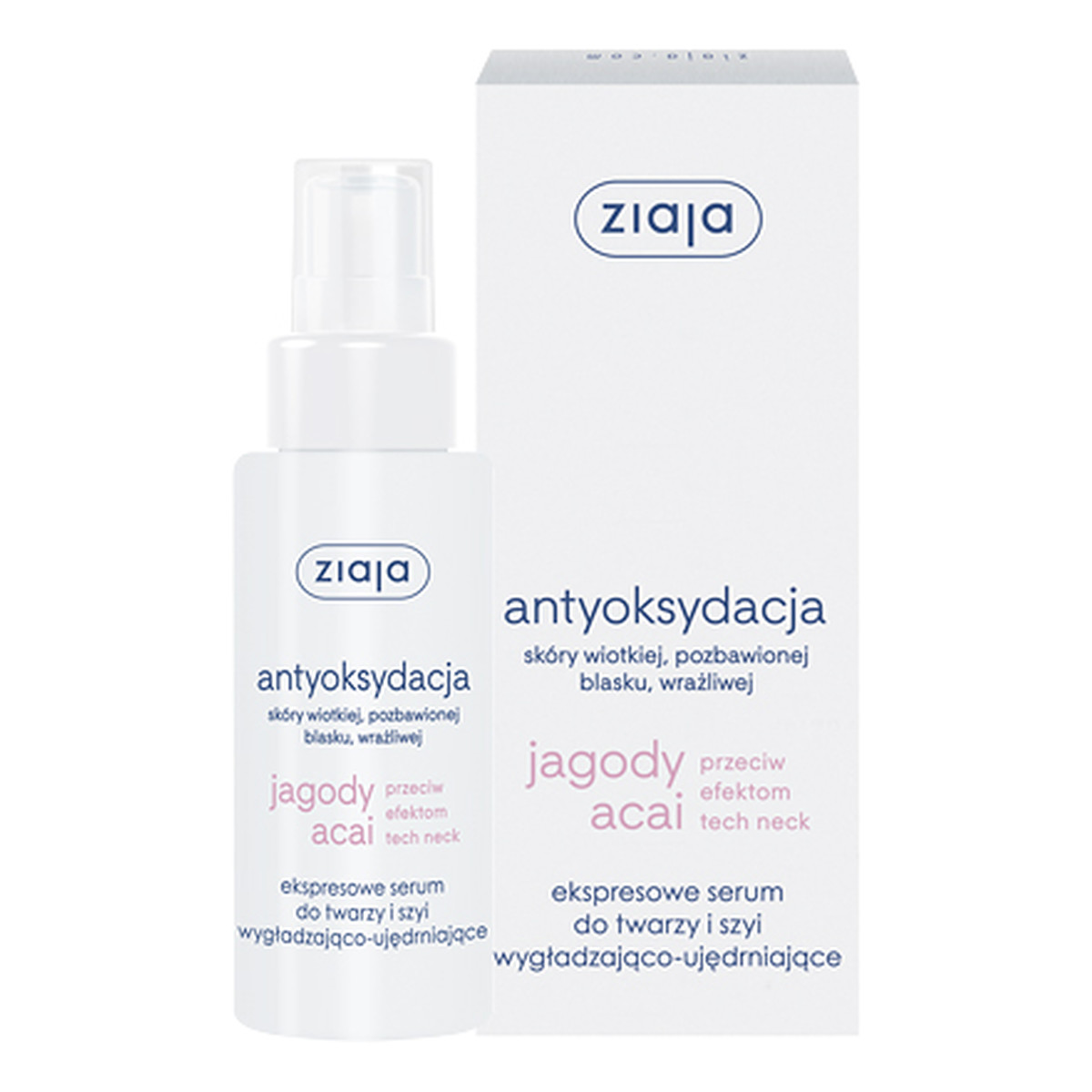 Ziaja Jagody Acai Antyoksydacja Ekspresowe Serum Do Twarzy i Szyi Wygładzająco-Ujędrniające 50ml