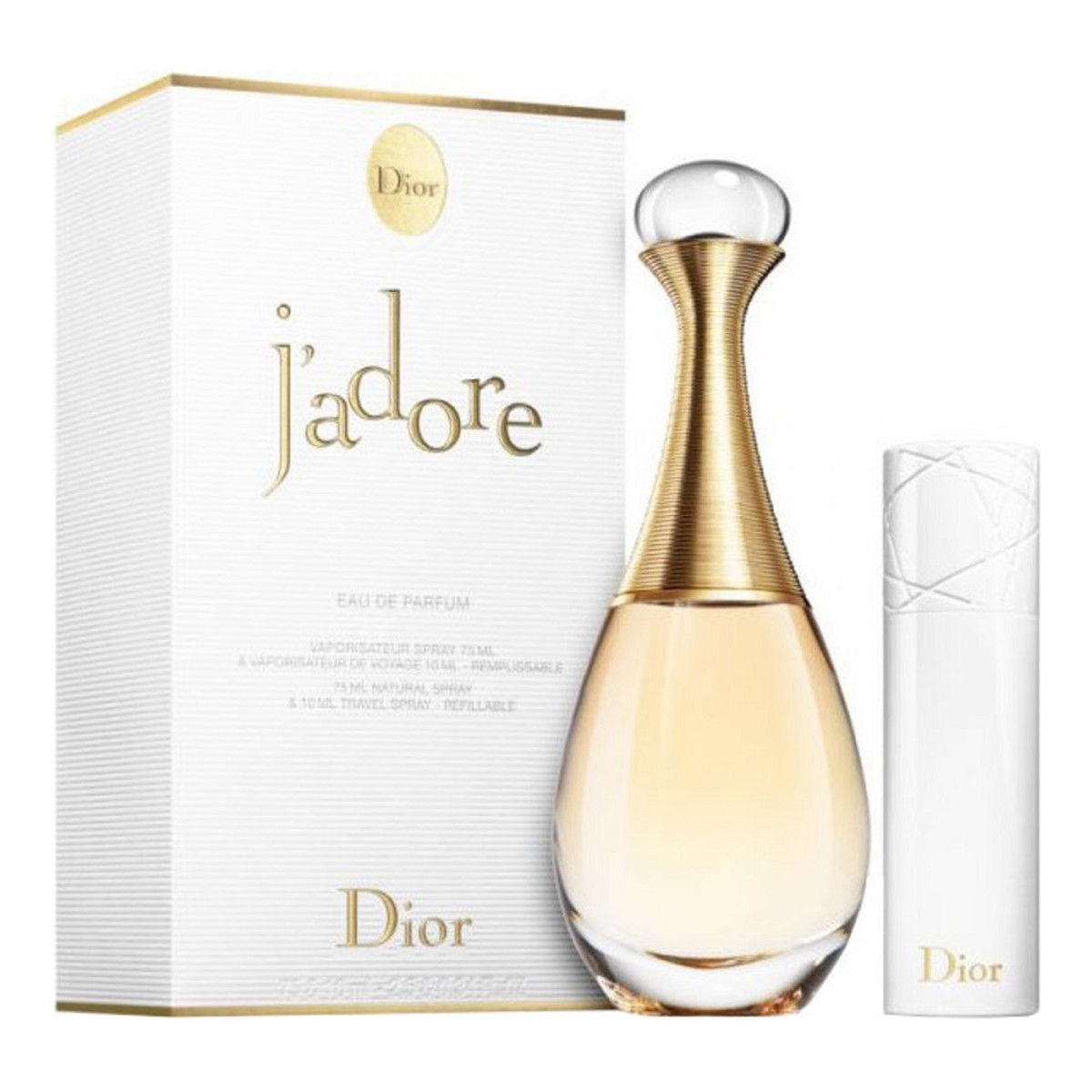 Dior J'adore Zestaw woda perfumowana spray 75ml + woda perfumowana spray 10ml