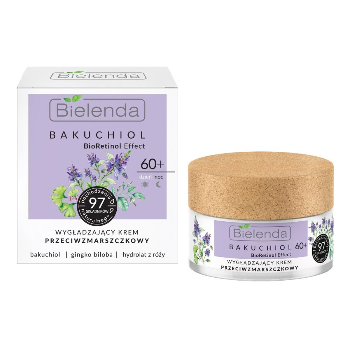 Bielenda Bakuchiol BioRetinol Effect Wygładzający Krem przeciwzmarszczkowy na dzień i noc 60+ 50ml