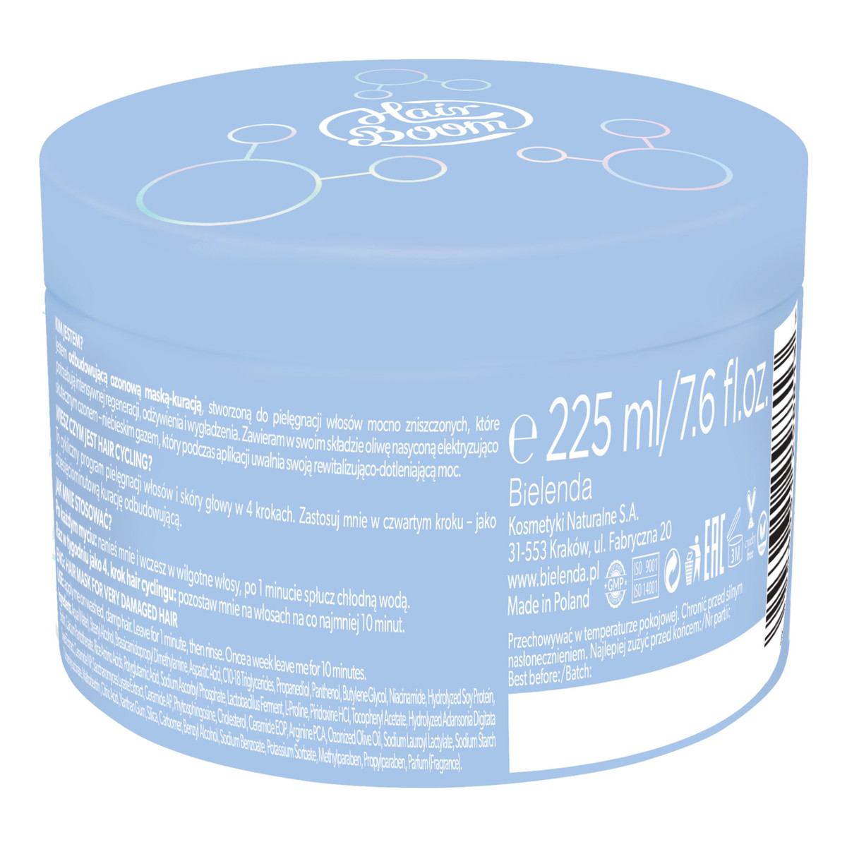 Body Boom HairBoom O3ZON Maska kuracja odbudowująca do włosów 225ml