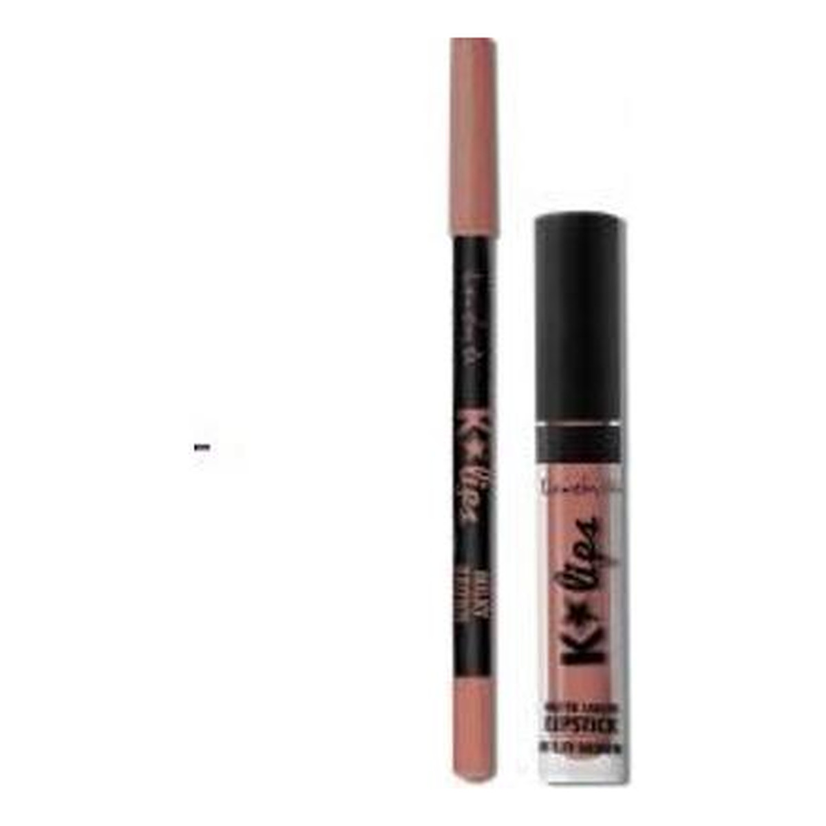 Lovely K-Lips Zestaw Matte Liquid Lipstick & Lip liner Neutral Beauty