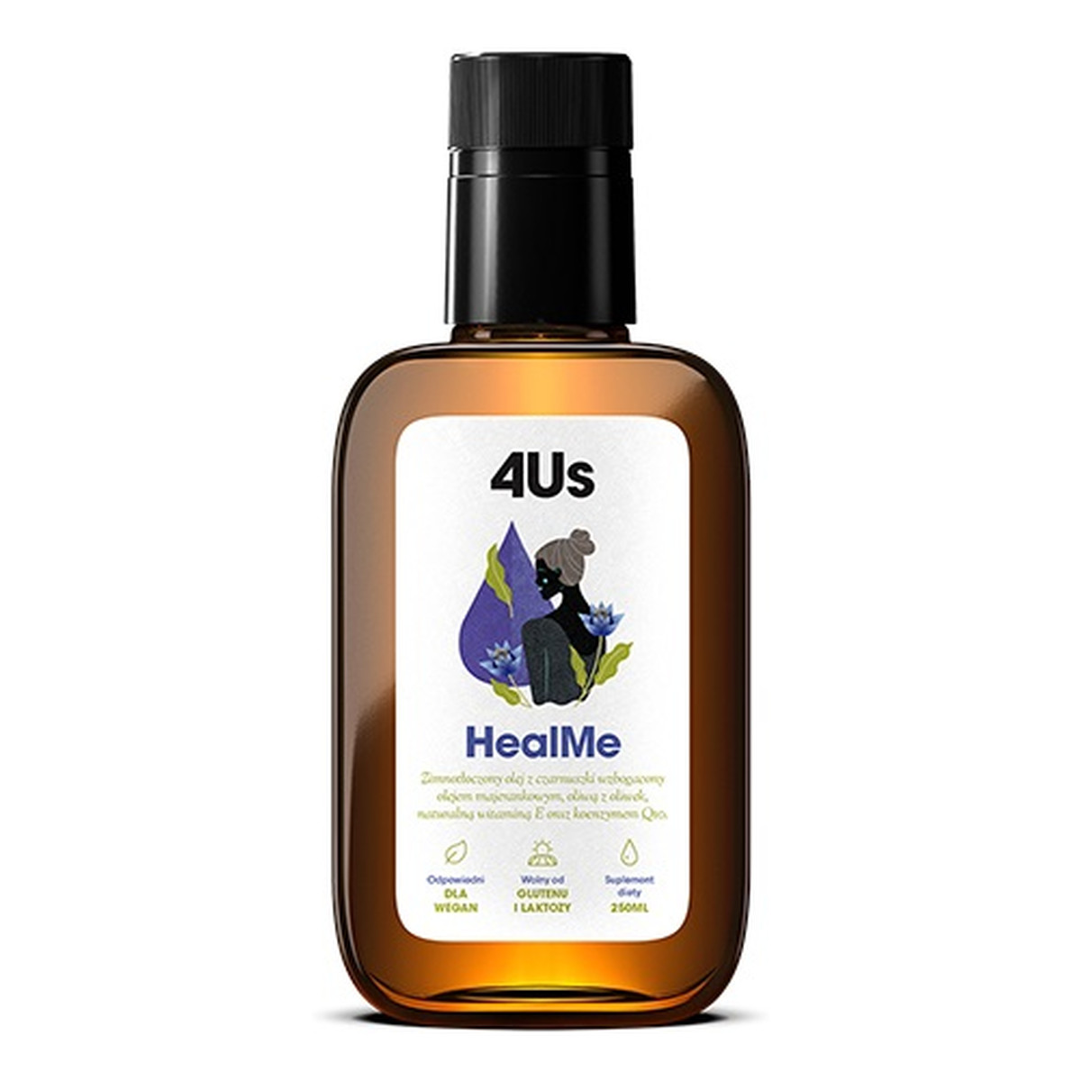 HealthLabs 4us healme zimnotłoczony olej z czarnuszki suplement diety 250ml