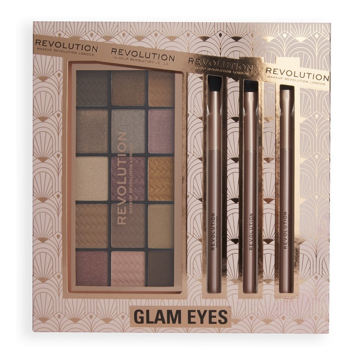 Zestaw reloaded eyeshadow palette paleta cieni do powiek + eyeshadow brushes pędzle do makijażu 3szt