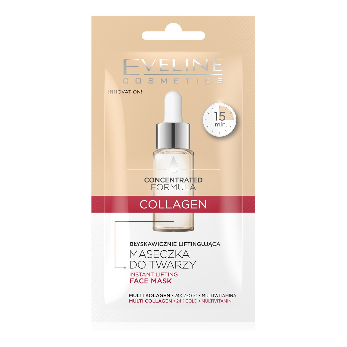 Eveline Concentrated Formula Maseczka błyskawicznie liftingująca Collagen 8ml