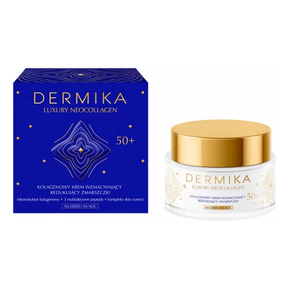 Dermika Luxury Neocollagen 50+ kolagenowy krem wzmacniający do redukcji zmarszczek na dzień i na noc 50ml