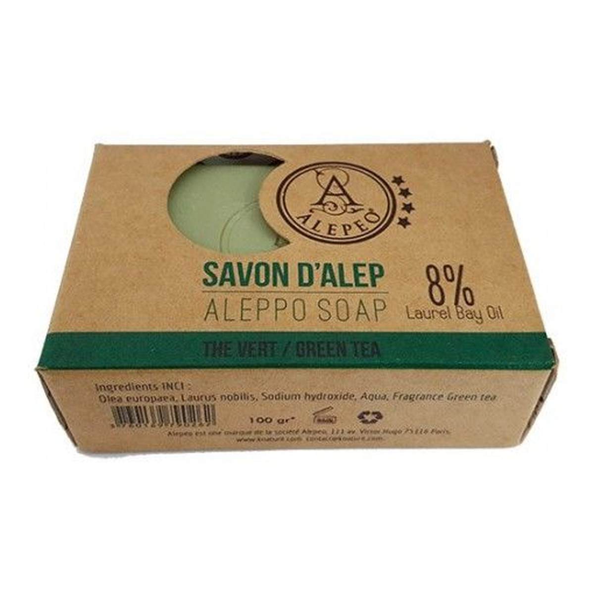 Alepeo Aleppo Formowane mydło Zielona Herbata 100g