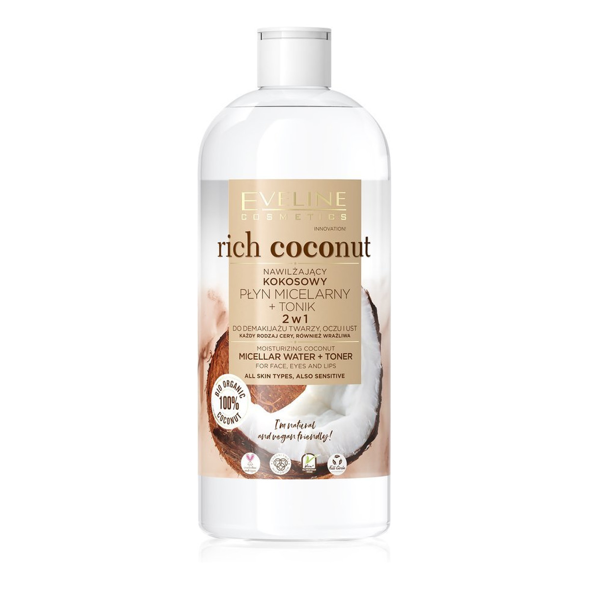 Eveline Rich Coconut Kokosowy płyn micelarny + tonik 2w1 500ml