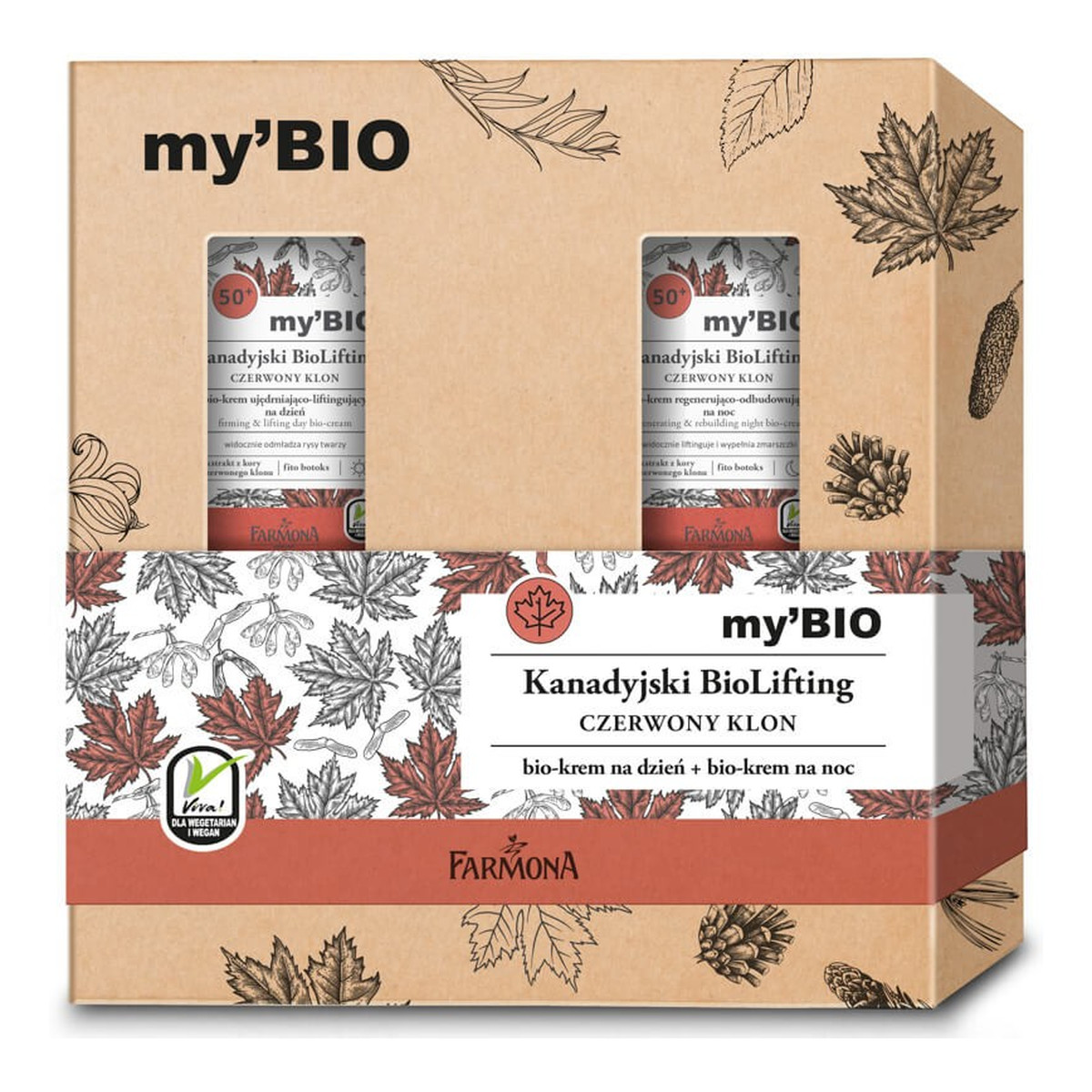 Farmona my'BIO Zestaw prezentowy Kanadyjski Bio Lifting 50+ Czerwony Klon (krem na dzień +krem na noc )