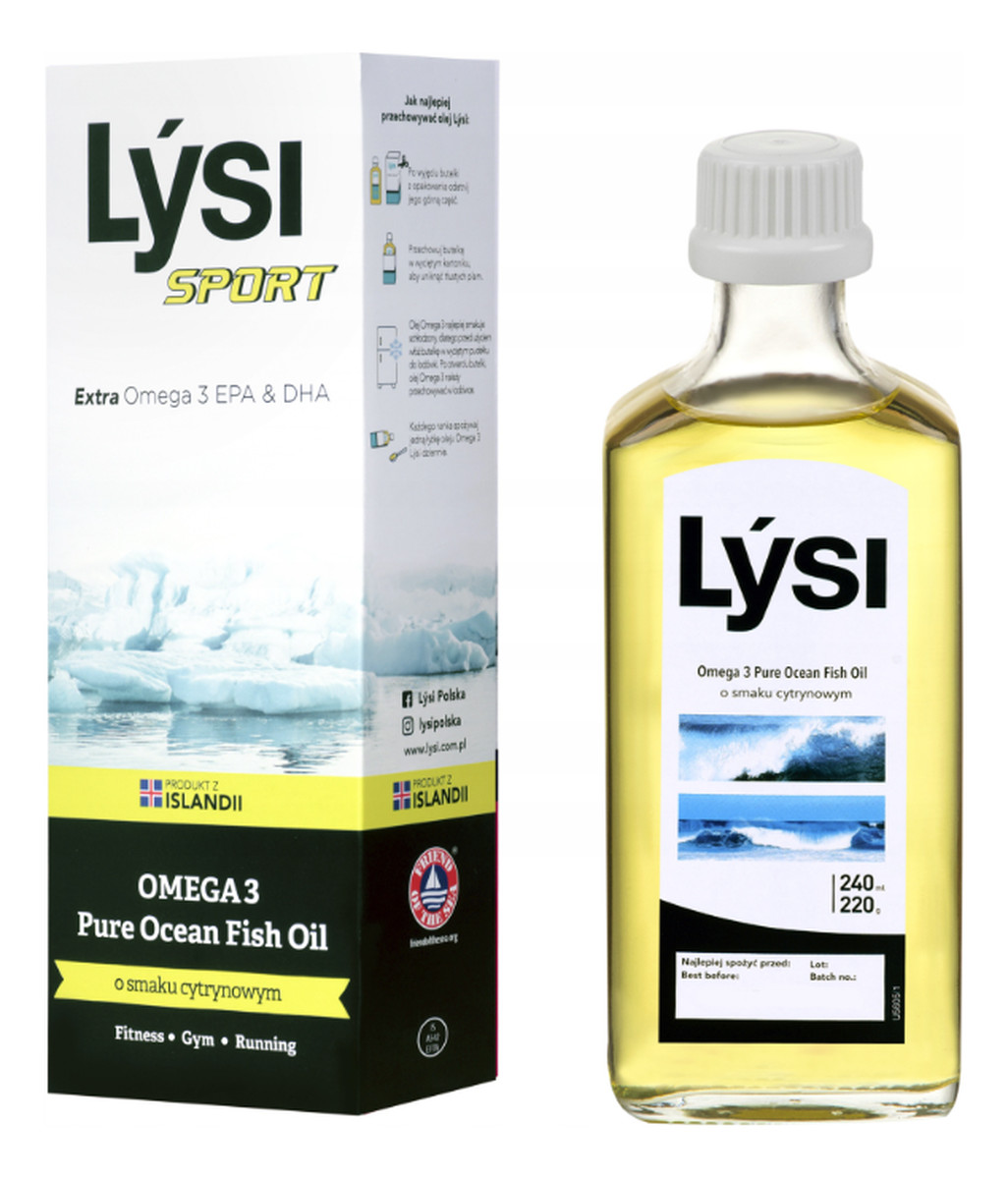 Omega 3 Pure Atlantic Fishoil suplement diety Cytrynowy