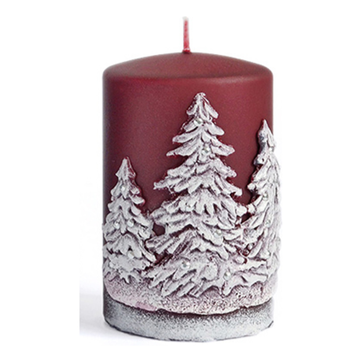Artman Candles Świeca Zimowe Drzewka walec mały Bordo