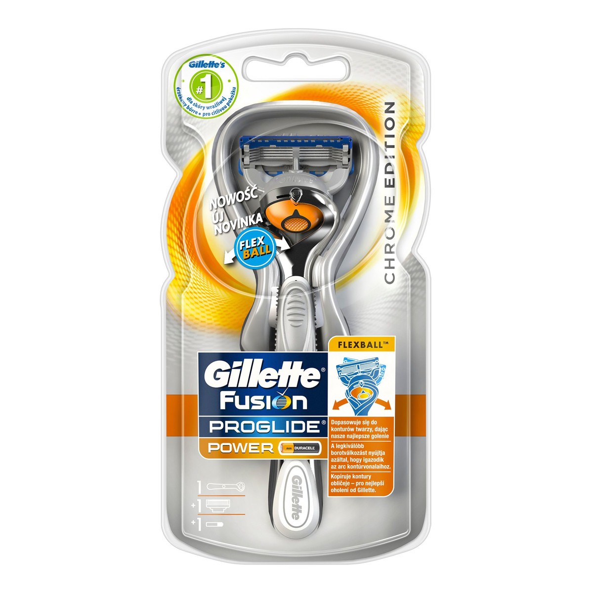Gillette Fusion Proglide FlexBall Power Chrome Maszynka+ 1 Wkład