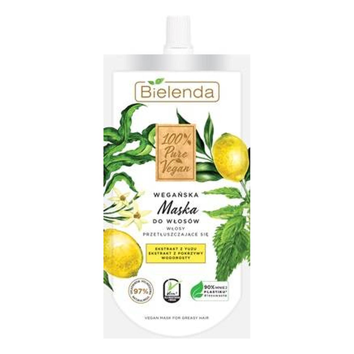 Bielenda 100% Pure Vegan Wegańska Maska do włosów przetłuszczających się 125ml