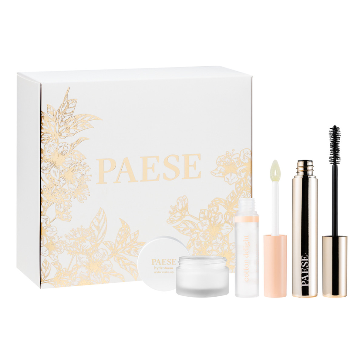 Paese Perfect Zestaw tusz do rzęs 10ml + krem-baza pod makijaż 30ml + błyszczyk do ust 7.5ml