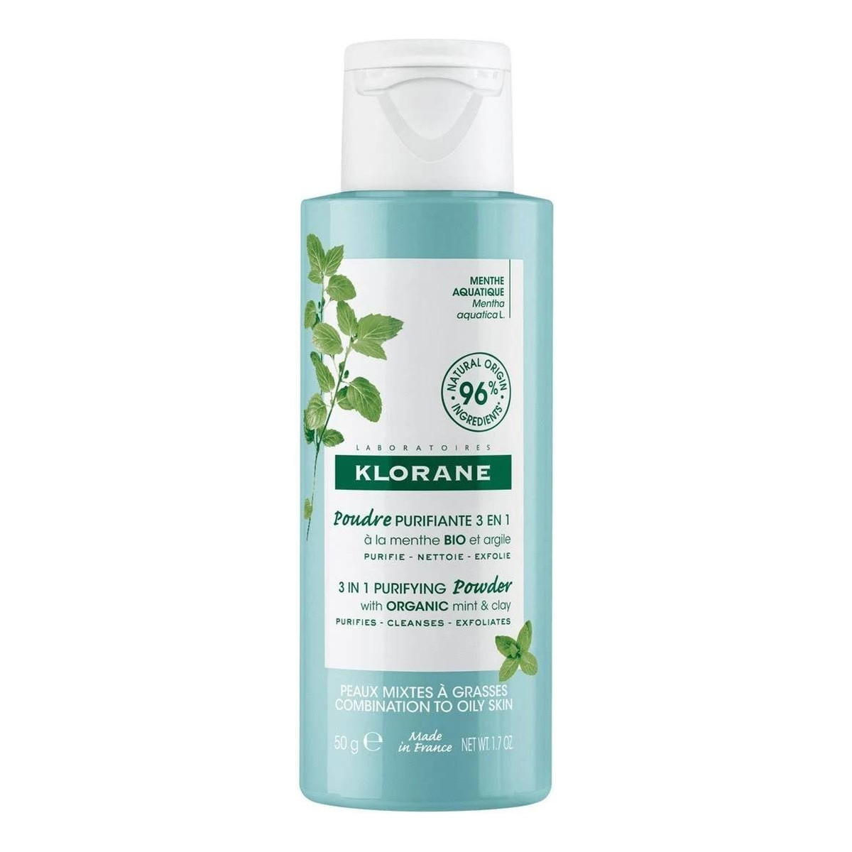 Klorane Puder oczyszczający do twarzy z Organicznej Mięty i Glinki 50g