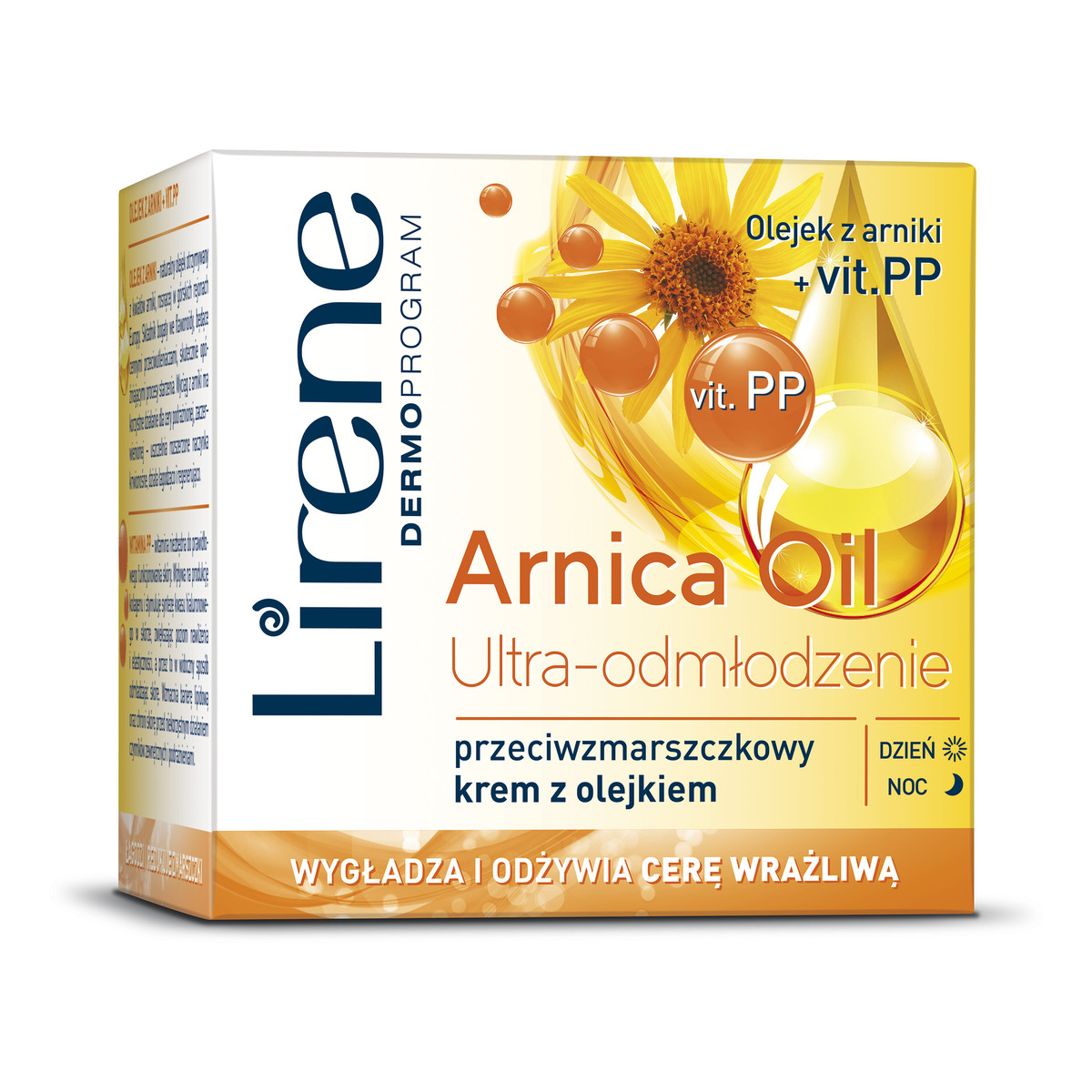 Lirene DermoProgram Arnica Oil Ultra-odmłodzenie Przeciwzmarszczkowy krem z olejkiem NA DZIEŃ I NA NOC 50ml