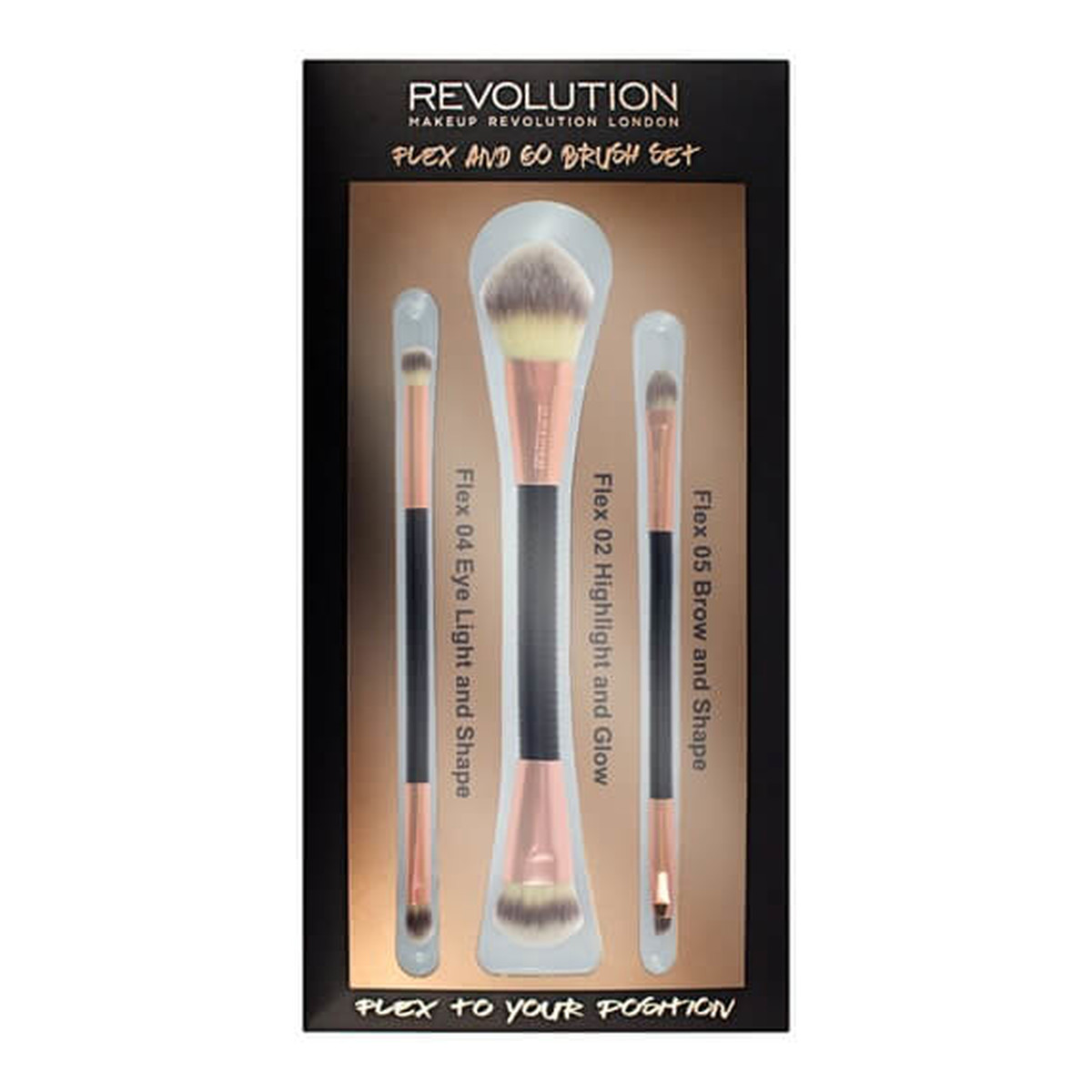 Makeup Revolution Brush Flex & Go Brush Zestaw Pędzli Do Makijażu 1op.-3szt